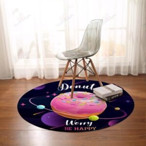Donut Worry Round Carpet Floor Rug Living Room Bedroom Decor Round Area Rug Carpet