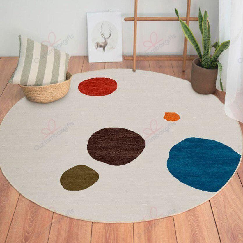 Dots Round Carpet Floor Rug Living Room Bedroom Decor Round Area Rug Carpet Dots Round Carpet Floor Rug Living Room Bedroom Decor Round Area Rug Carpet