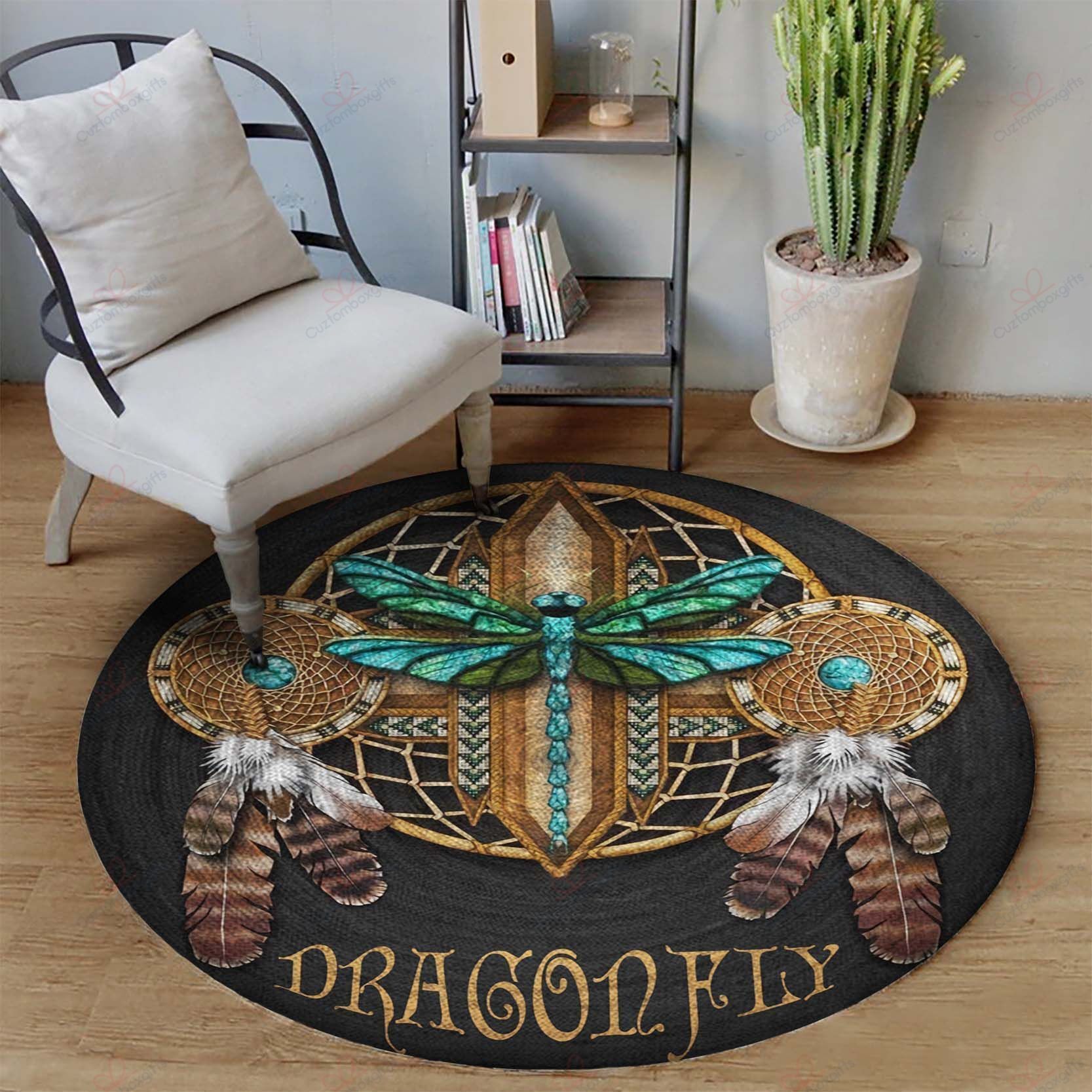 Dragon And Dream Catcher Round Carpet Floor Rug Living Room Bedroom Decor Round Area Rug Carpet Dragon And Dream Catcher Round Carpet Floor Rug Living Room Bedroom Decor Round Area Rug Carpet
