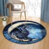 Dragon And Moon Round Carpet Floor Rug Living Room Bedroom Decor Round Area Rug Carpet
