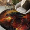 Dragon Blowing Fire Round Carpet Floor Rug Living Room Bedroom Decor Round Area Rug Carpet