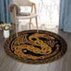 Dragon Celtic Pattern Round Carpet Floor Rug Living Room Bedroom Decor Round Area Rug Carpet