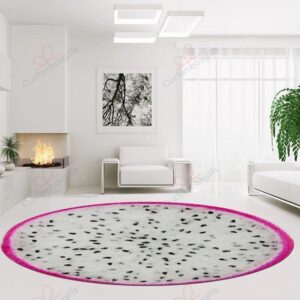 Dragon Fruit Round Carpet Floor Rug Living Room Bedroom Decor Round Area Rug Carpet