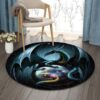 Dragon Painting 2 Round Carpet Floor Rug Living Room Bedroom Decor Round Area Rug Carpet