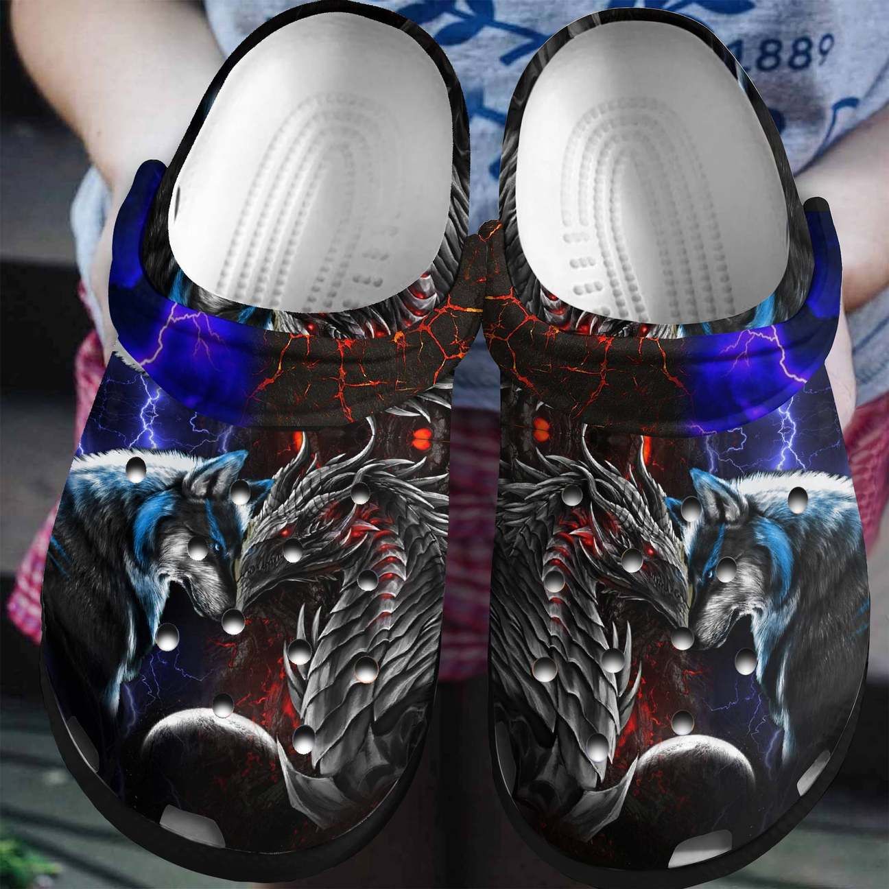 Dragon Personalized Clog Custom Crocs Comfortablefashion Style Comfortable For Women Men Kid Print 3D Dragon And Wolf Dragon Personalized Clog Custom Crocs Comfortablefashion Style Comfortable For Women Men Kid Print 3D Dragon And Wolf