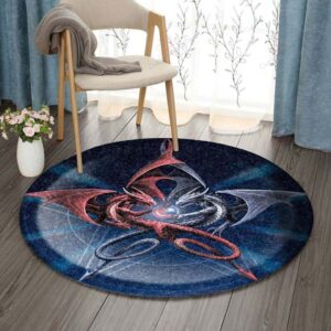 Dragon Star Round Carpet Floor Rug Living Room Bedroom Decor Round Area Rug Carpet