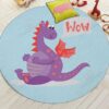 Dragon Wow Round Carpet Floor Rug Living Room Bedroom Decor Round Area Rug Carpet