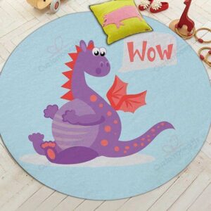 Dragon Wow Round Carpet Floor Rug Living Room Bedroom Decor Round Area Rug Carpet