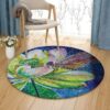 Dragonfly And Lotus Round Carpet Floor Rug Living Room Bedroom Decor Round Area Rug Carpet