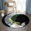 Dragonfly And Moon Round Carpet Floor Rug Living Room Bedroom Decor Round Area Rug Carpet