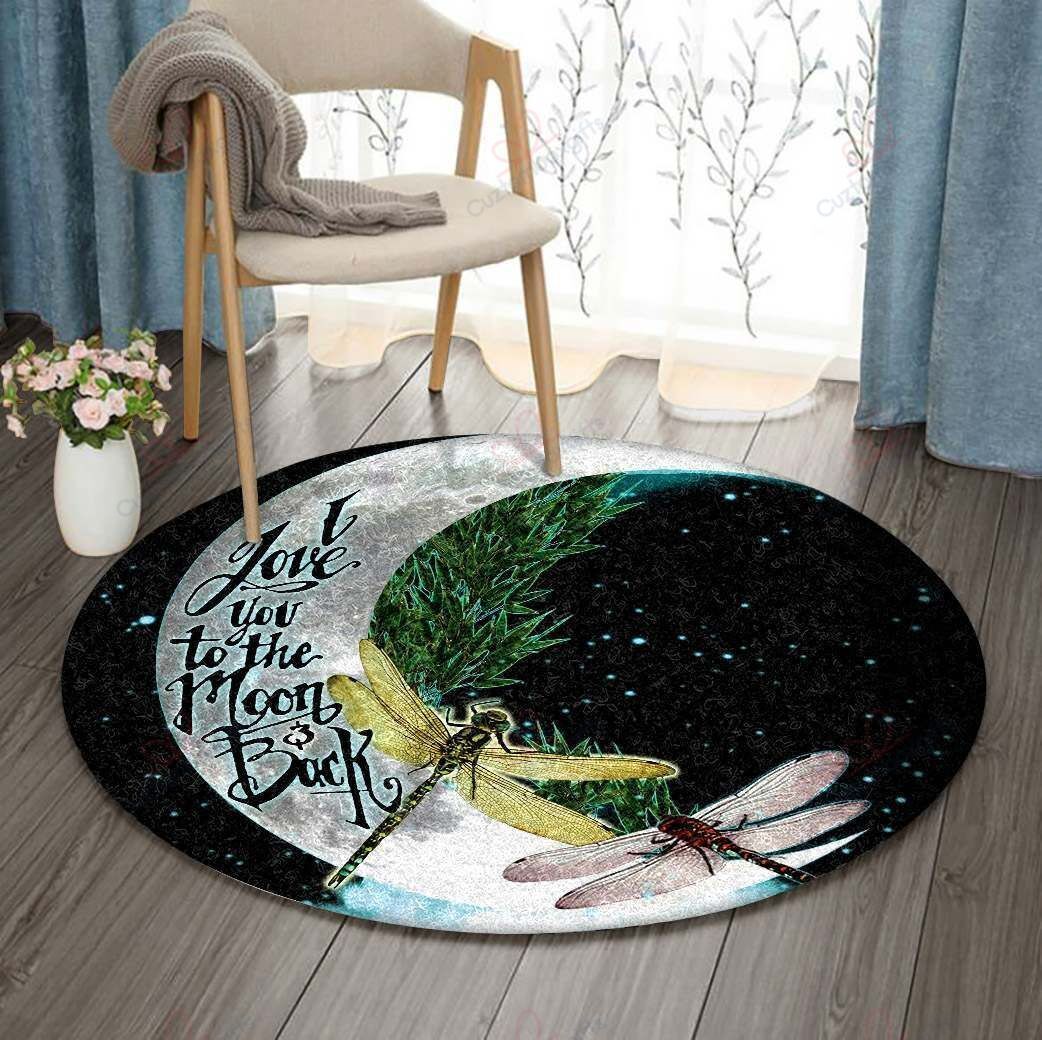 Dragonfly And Moon Round Carpet Floor Rug Living Room Bedroom Decor Round Area Rug Carpet Dragonfly And Moon Round Carpet Floor Rug Living Room Bedroom Decor Round Area Rug Carpet