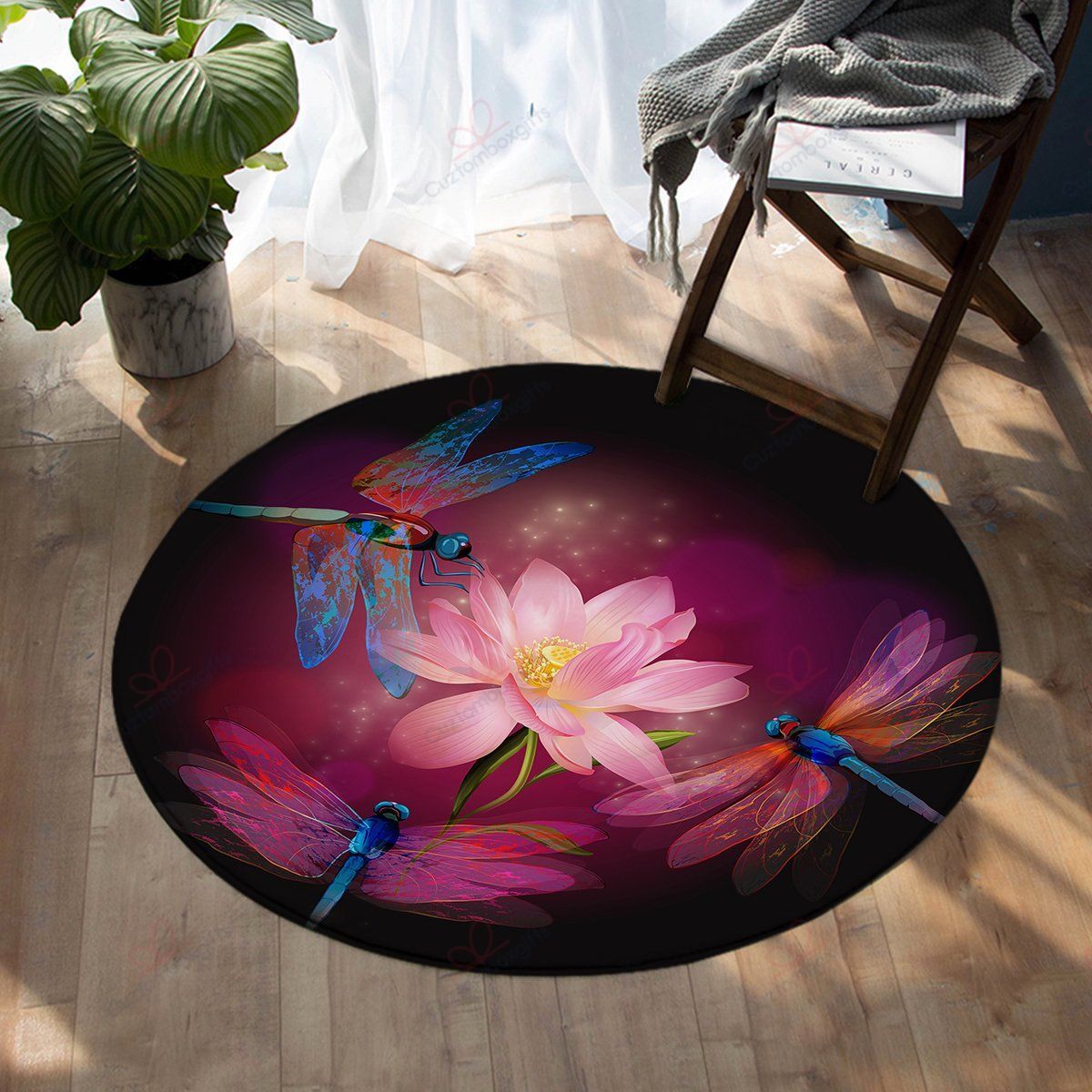 Dragonfly Insect Floral Lotus Nature Round Carpet Floor Rug Living Room Bedroom Decor Round Area Rug Carpet Dragonfly Insect Floral Lotus Nature Round Carpet Floor Rug Living Room Bedroom Decor Round Area Rug Carpet