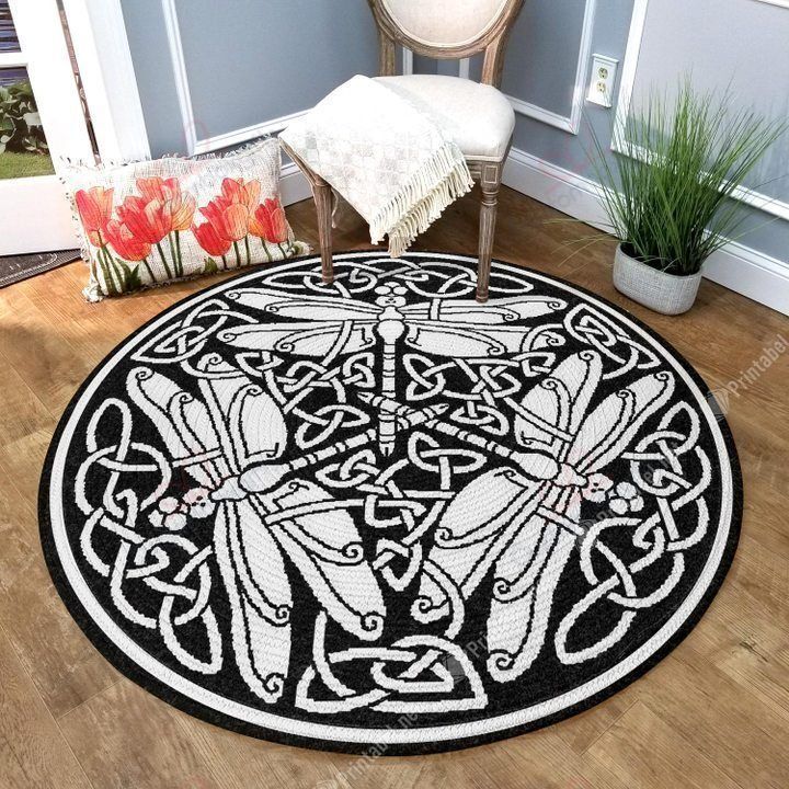 Dragonfly Inspired Round Carpet Floor Rug Living Room Bedroom Decor Round Area Rug Carpet Dragonfly Inspired Round Carpet Floor Rug Living Room Bedroom Decor Round Area Rug Carpet