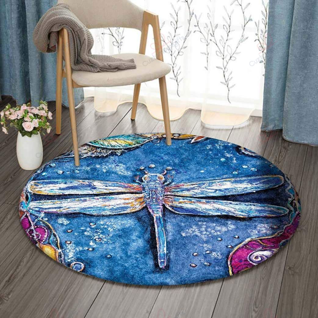 Dragonfly Painting 5 Round Carpet Floor Rug Living Room Bedroom Decor Round Area Rug Carpet Dragonfly Painting 5 Round Carpet Floor Rug Living Room Bedroom Decor Round Area Rug Carpet