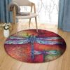 Dragonfly Painting 9 Round Carpet Floor Rug Living Room Bedroom Decor Round Area Rug Carpet