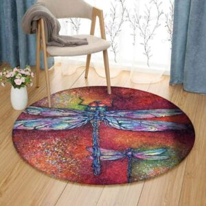 Dragonfly Painting 9 Round Carpet Floor Rug Living Room Bedroom Decor Round Area Rug Carpet