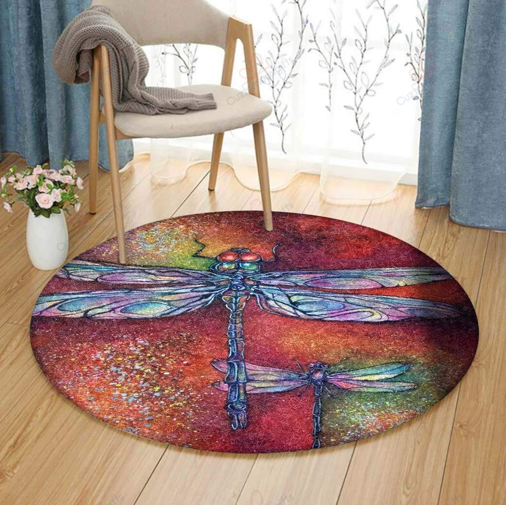Dragonfly Painting 9 Round Carpet Floor Rug Living Room Bedroom Decor Round Area Rug Carpet Dragonfly Painting 9 Round Carpet Floor Rug Living Room Bedroom Decor Round Area Rug Carpet