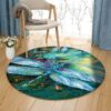 Dragonfly Painting Round Carpet Floor Rug Living Room Bedroom Decor Round Area Rug Carpet