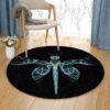 Dragonfly Pattern 5 Round Carpet Floor Rug Living Room Bedroom Decor Round Area Rug Carpet