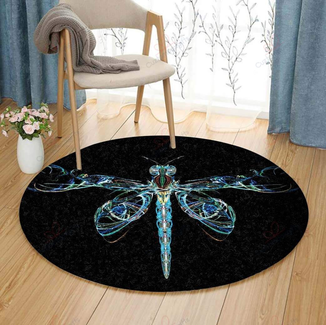 Dragonfly Pattern 5 Round Carpet Floor Rug Living Room Bedroom Decor Round Area Rug Carpet Dragonfly Pattern 5 Round Carpet Floor Rug Living Room Bedroom Decor Round Area Rug Carpet