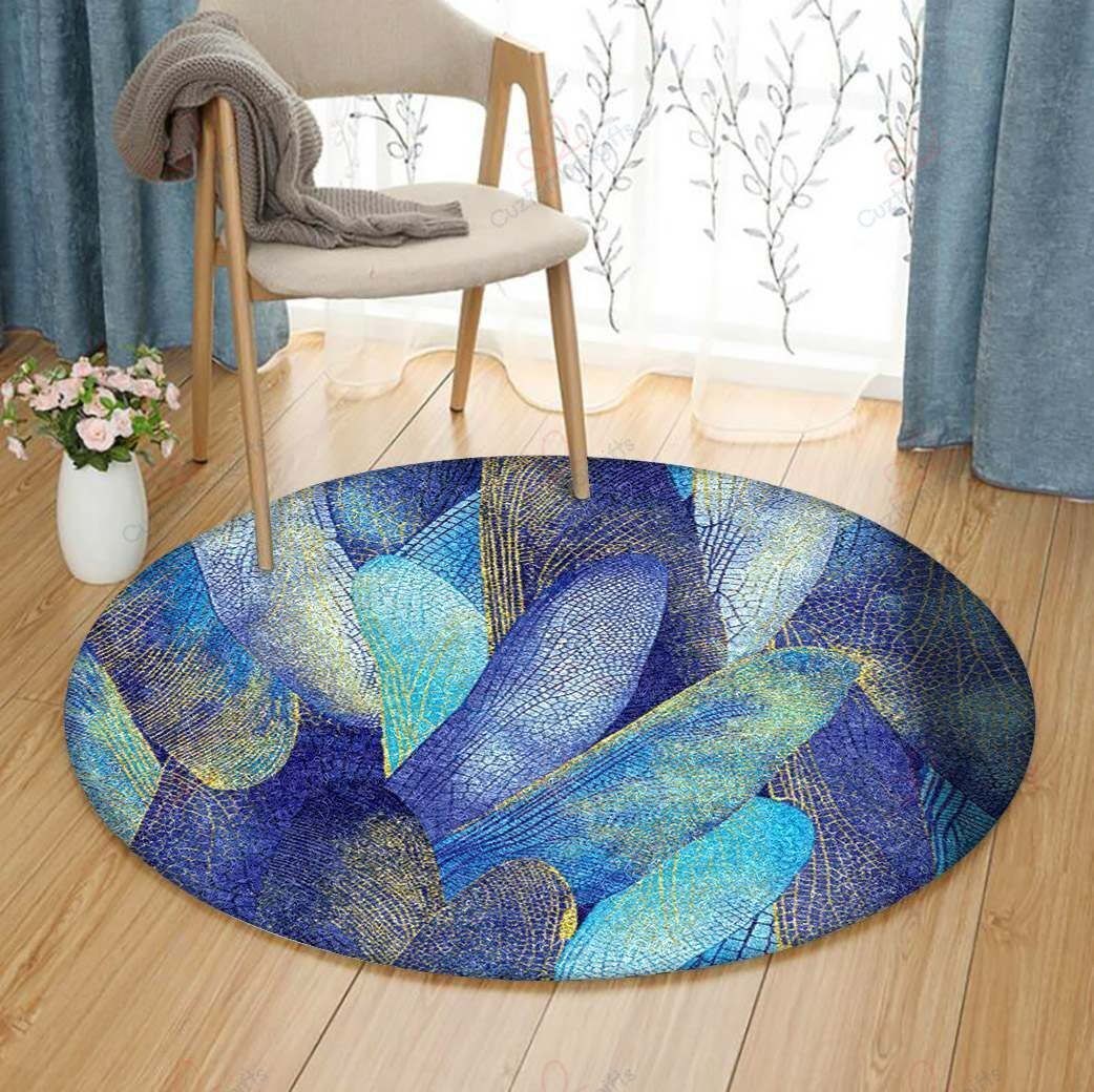 Dragonfly Wings Round Carpet Floor Rug Living Room Bedroom Decor Round Area Rug Carpet Dragonfly Wings Round Carpet Floor Rug Living Room Bedroom Decor Round Area Rug Carpet