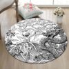 Drawn Dragon Round Carpet Floor Rug Living Room Bedroom Decor Round Area Rug Carpet