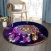 Dream Catcher In Night Round Carpet Floor Rug Living Room Bedroom Decor Round Area Rug Carpet