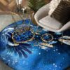 Dreamcatcher Blue Galaxy Native American Round Carpet Floor Rug Living Room Bedroom Decor Round Area Rug Carpet