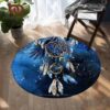 Dreamcatcher Blue Galaxy Native American Round Round Carpet Floor Rug Living Room Bedroom Decor Round Area Rug Carpet