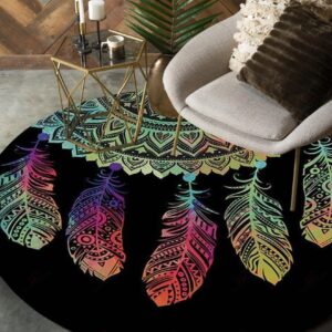Dreamcatcher Colorful Native American Pride Round Carpet Floor Rug Living Room Bedroom Decor Round Area Rug Carpet
