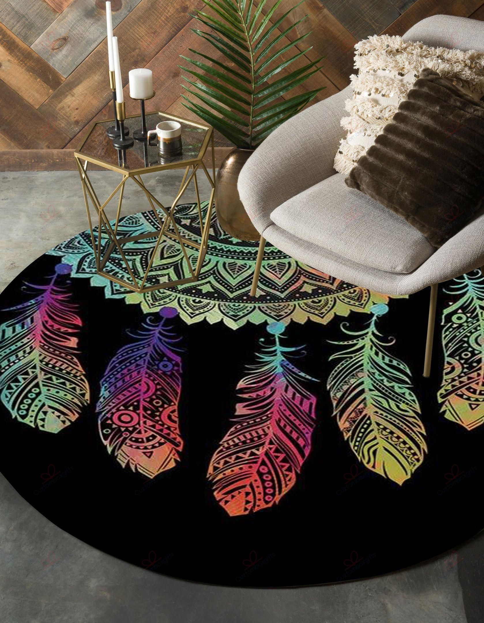 Dreamcatcher Colorful Native American Pride Round Carpet Floor Rug Living Room Bedroom Decor Round Area Rug Carpet Dreamcatcher Colorful Native American Pride Round Carpet Floor Rug Living Room Bedroom Decor Round Area Rug Carpet