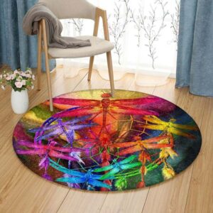 Dreamcatcher Dragonfly Round Carpet Floor Rug Living Room Bedroom Decor Round Area Rug Carpet