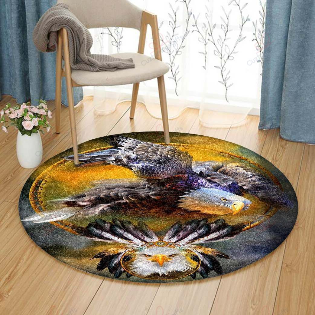 Dreamcatcher Eagle Round Carpet Floor Rug Living Room Bedroom Decor Round Area Rug Carpet Dreamcatcher Eagle Round Carpet Floor Rug Living Room Bedroom Decor Round Area Rug Carpet