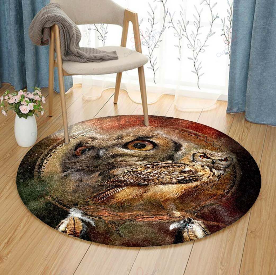 Dreamcatcher Owl Round Carpet Floor Rug Living Room Bedroom Decor Round Area Rug Carpet Dreamcatcher Owl Round Carpet Floor Rug Living Room Bedroom Decor Round Area Rug Carpet