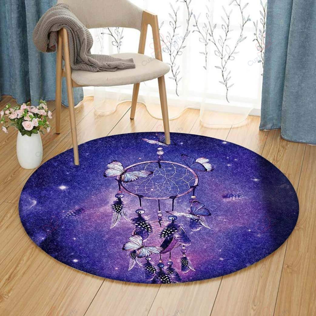 Dreamcatcher With Butterflies Round Carpet Floor Rug Living Room Bedroom Decor Round Area Rug Carpet Dreamcatcher With Butterflies Round Carpet Floor Rug Living Room Bedroom Decor Round Area Rug Carpet