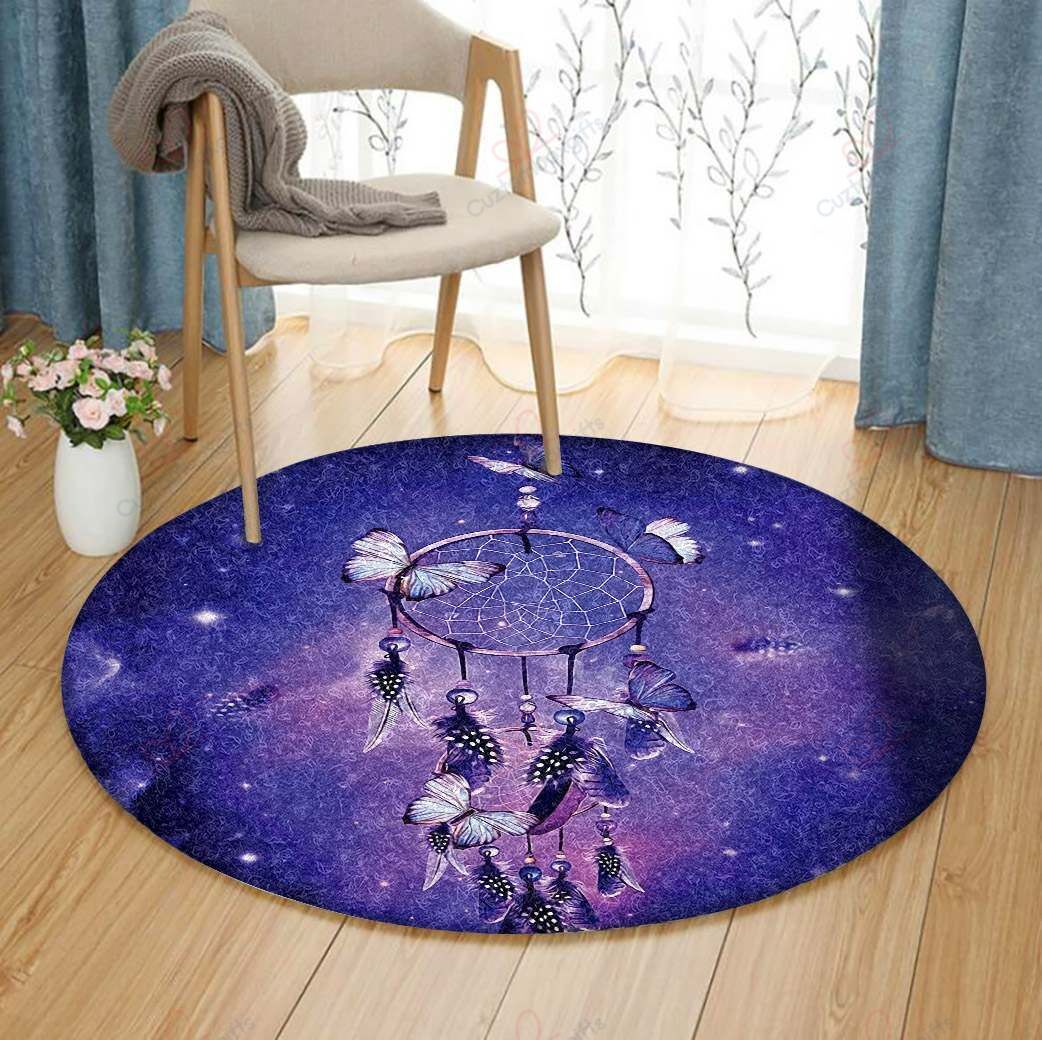 Dreamcatcher With Butterflies Round Carpet Floor Rug Living Room Bedroom Decor Round Area Rug Carpet Dreamcatcher With Butterflies Round Carpet Floor Rug Living Room Bedroom Decor Round Area Rug Carpet