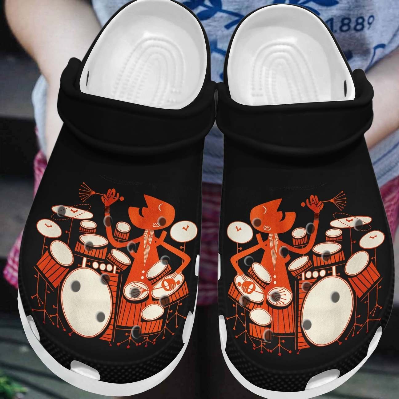 Drummer Personalized Clog Custom Crocs Comfortablefashion Style Comfortable For Women Men Kid Print 3D Drum On Drummer Personalized Clog Custom Crocs Comfortablefashion Style Comfortable For Women Men Kid Print 3D Drum On