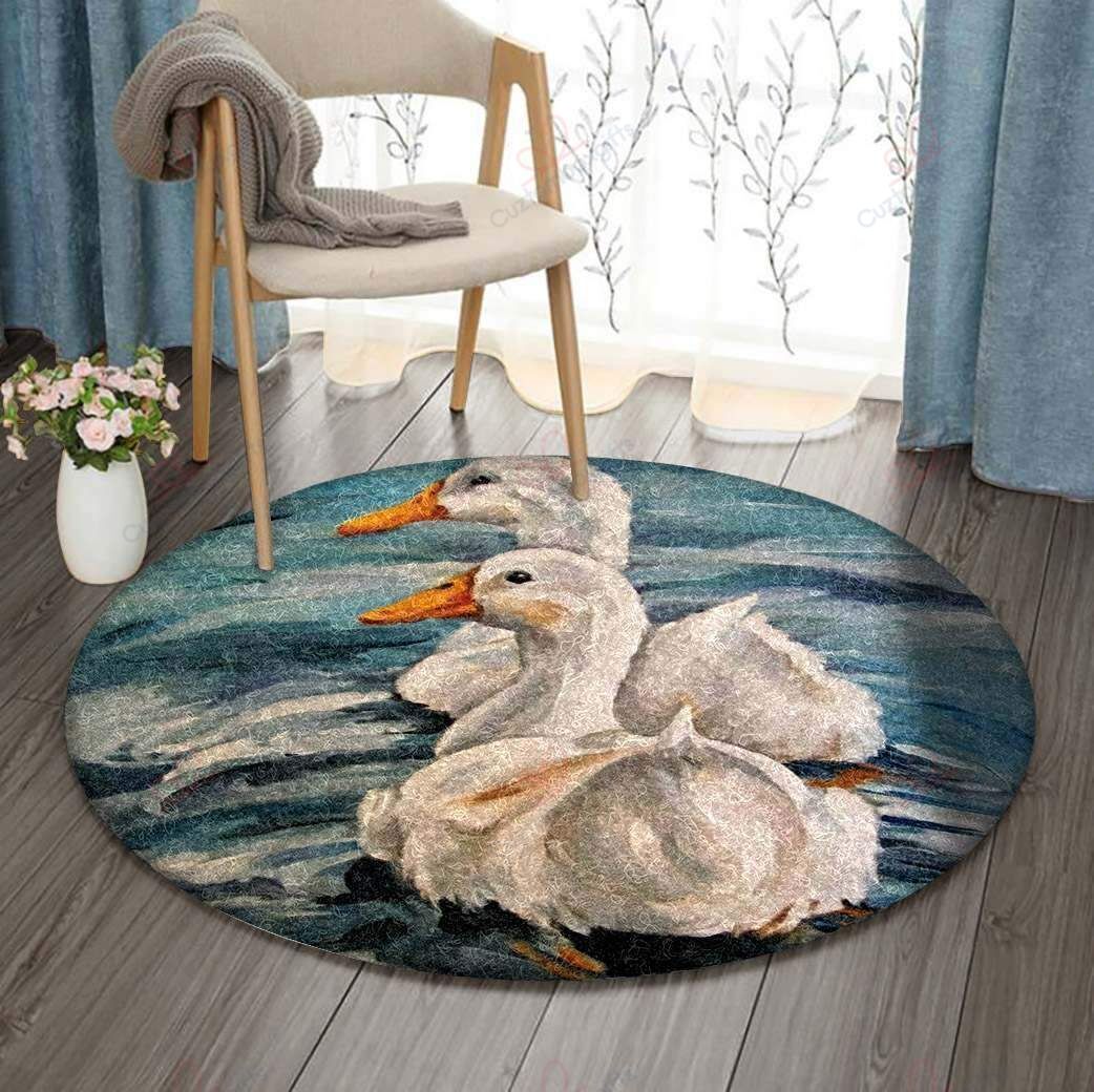 Duck Couple Round Carpet Floor Rug Living Room Bedroom Decor Round Area Rug Carpet Duck Couple Round Carpet Floor Rug Living Room Bedroom Decor Round Area Rug Carpet