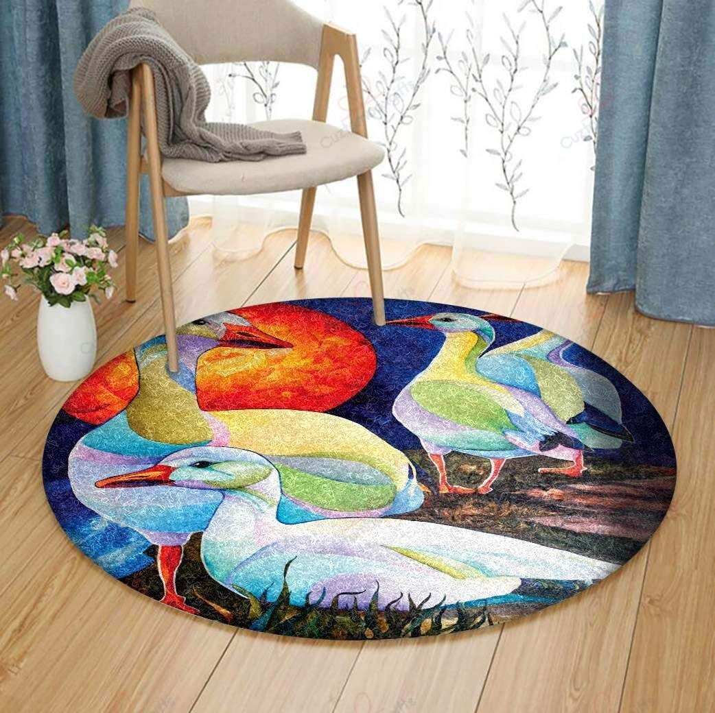 Duck Near The Lake Round Carpet Floor Rug Living Room Bedroom Decor Round Area Rug Carpet Duck Near The Lake Round Carpet Floor Rug Living Room Bedroom Decor Round Area Rug Carpet