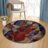 Dynamic Violin Round Carpet Floor Rug Living Room Bedroom Decor Round Area Rug Carpet