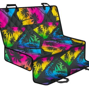 EDM Beach Palm Tree Pattern Print Pet Car Back Seat Cover - 2c16e462381d