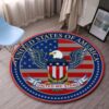 Eagle American Round Carpet Floor Rug Living Room Bedroom Decor Round Area Rug Carpet