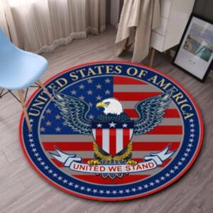 Eagle American Round Carpet Floor Rug Living Room Bedroom Decor Round Area Rug Carpet