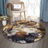 Eagle Owl Round Carpet Floor Rug Living Room Bedroom Decor Round Area Rug Carpet