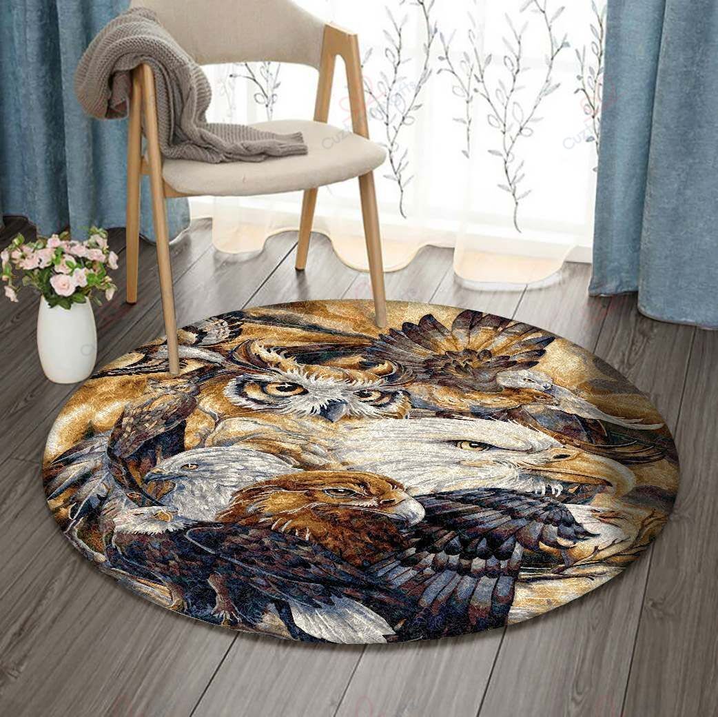 Eagle Owl Round Carpet Floor Rug Living Room Bedroom Decor Round Area Rug Carpet Eagle Owl Round Carpet Floor Rug Living Room Bedroom Decor Round Area Rug Carpet