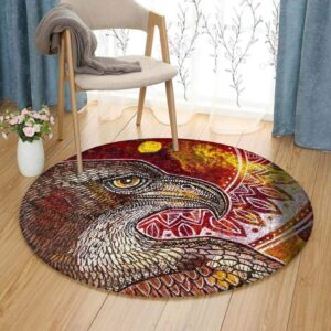 Eagle Painting 2 Round Carpet Floor Rug Living Room Bedroom Decor Round Area Rug Carpet