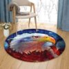 Eagle Painting 3 Round Carpet Floor Rug Living Room Bedroom Decor Round Area Rug Carpet