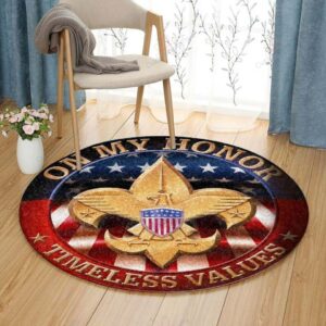 Eagle Scout Round Carpet Floor Rug Living Room Bedroom Decor Round Area Rug Carpet