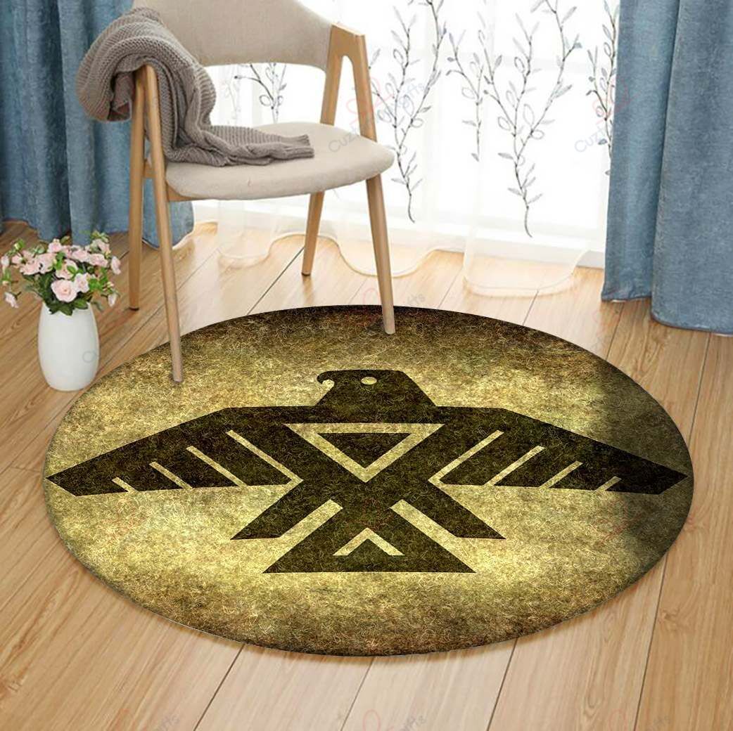 Eagle Symbol Round Carpet Floor Rug Living Room Bedroom Decor Round Area Rug Carpet Eagle Symbol Round Carpet Floor Rug Living Room Bedroom Decor Round Area Rug Carpet