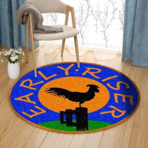 Early Riser Round Carpet Floor Rug Living Room Bedroom Decor Round Area Rug Carpet